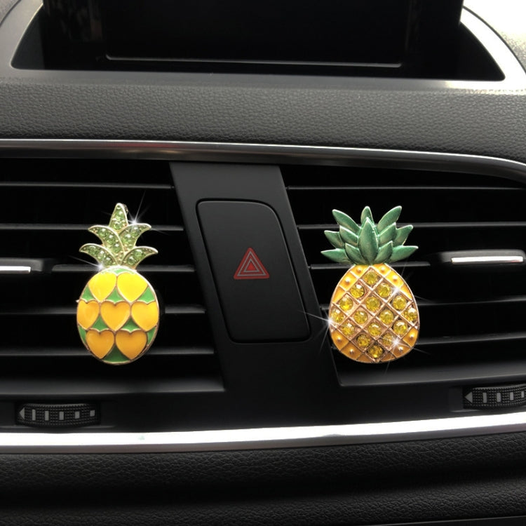 Car Air Conditioning Vent Pineapple Decorative Aromatherapy Clip(Rhinestones) by buy2fix