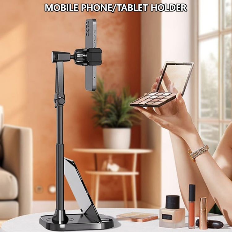 Dual-Position Rotatable Phone And Tablet Stand Retractable Weighted Base Desktop Holder, Spec: Phone Model White - Desktop Holder by buy2fix | Online Shopping UK | buy2fix