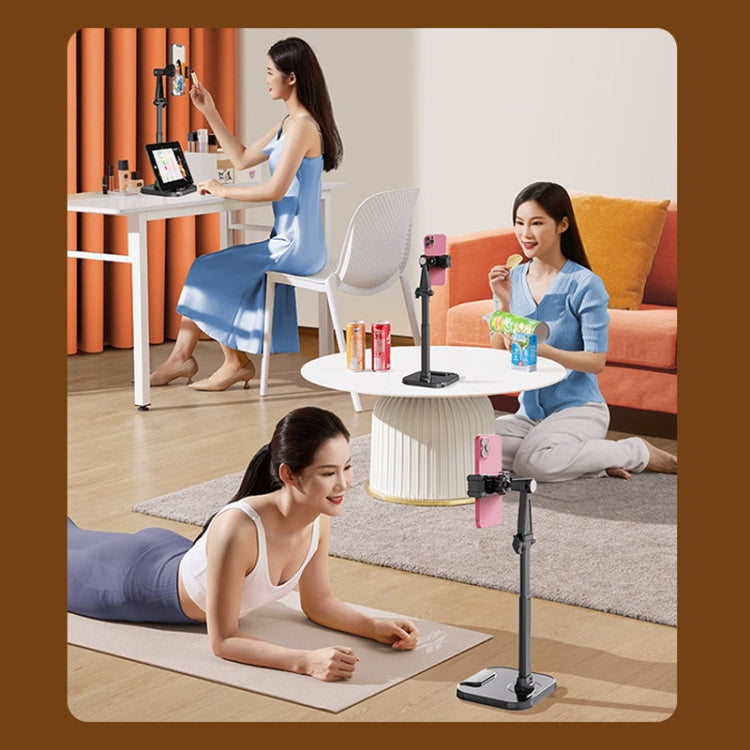 Dual-Position Rotatable Phone And Tablet Stand Retractable Weighted Base Desktop Holder, Spec: Tablet Model White - Desktop Holder by buy2fix | Online Shopping UK | buy2fix