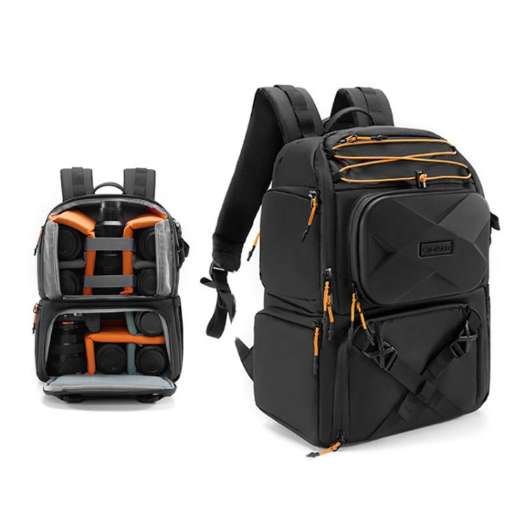 Cwatcun D132 DSLR Camera Backpack Hard-shell Crashproof Waterproof Decompression Shoulder Photo Bag, Color: 2nd Generation Large Black - Backpack by Cwatcun | Online Shopping UK | buy2fix