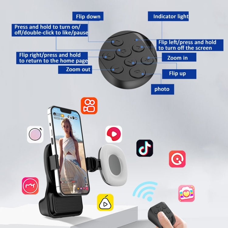 Phone Camera Grip With Cold Shoe Mount and Bluetooth Remote Control With Fill Light - Phone Remote Control by buy2fix | Online Shopping UK | buy2fix