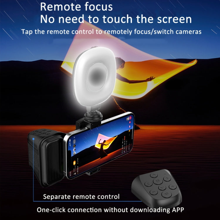 Phone Camera Grip With Cold Shoe Mount and Bluetooth Remote Control With Fill Light - Phone Remote Control by buy2fix | Online Shopping UK | buy2fix
