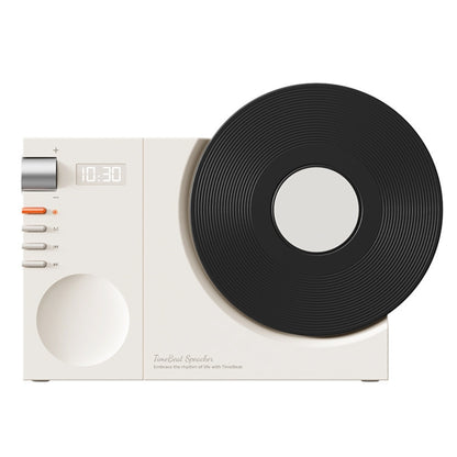 Retro Clock Bluetooth Speaker Rotating Film Wireless Subwoofer Hifi Sound Audio(White) - Desktop Speaker by buy2fix | Online Shopping UK | buy2fix