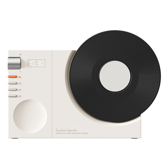 Retro Clock Bluetooth Speaker Rotating Film Wireless Subwoofer Hifi Sound Audio(White) - Desktop Speaker by buy2fix | Online Shopping UK | buy2fix
