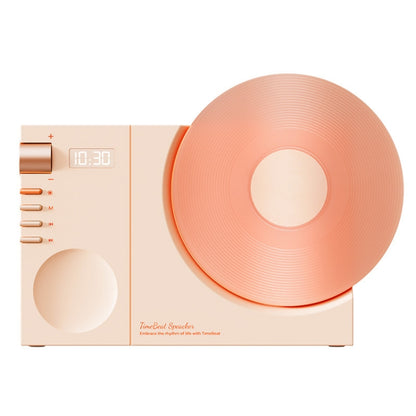 Retro Clock Bluetooth Speaker Rotating Film Wireless Subwoofer Hifi Sound Audio(Pink) - Desktop Speaker by buy2fix | Online Shopping UK | buy2fix