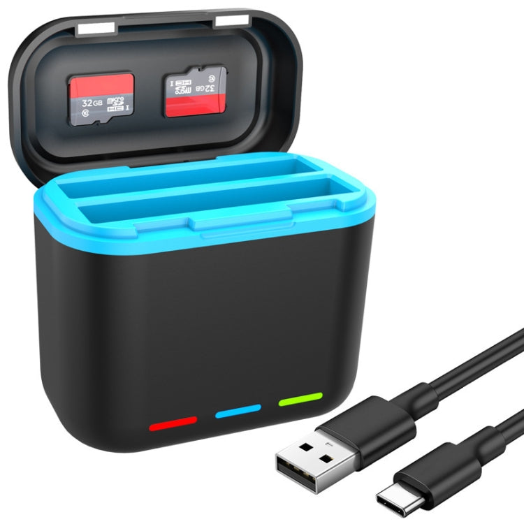 For Insta360 X3 Battery Charger Dual Battery Storage Charging Case(Black) by buy2fix