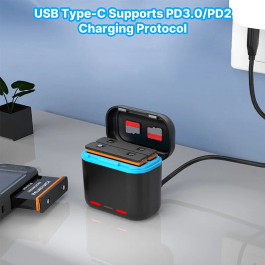 For Insta360 X3 Battery Charger Dual Battery Storage Charging Case(Black) by buy2fix