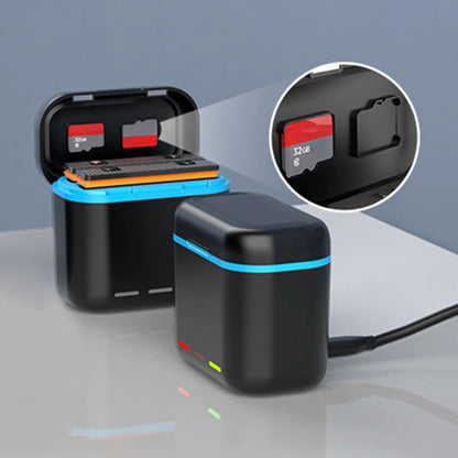 For Insta360 X3 Battery Charger Dual Battery Storage Charging Case(Black) by buy2fix