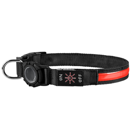 For AirTag Dog Collar LED Waterproof Quick Release Collar, Size: S(Red) - Pet Series by buy2fix | Online Shopping UK | buy2fix