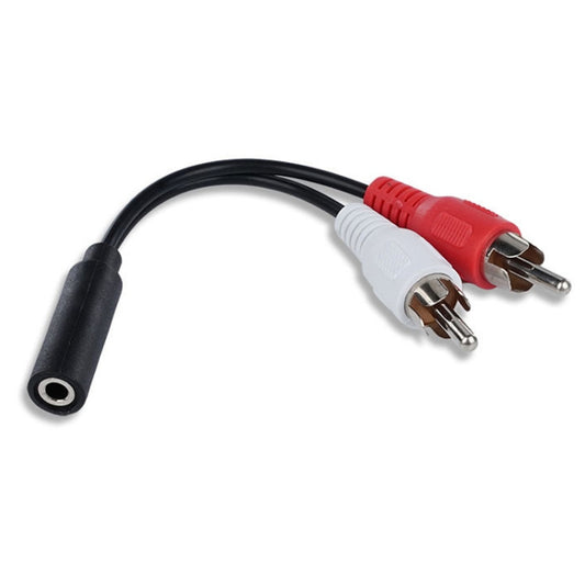 Audio Cable 3.5mm Female To 2RCA Double Lotus Head Speaker Connection Cable(0.23m) by buy2fix