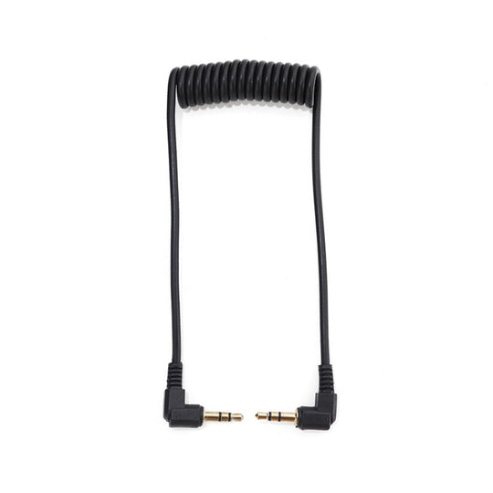 3.5mm Stereo Car Audio Cable PU Gold-plated Elbow Spring Cable(Male To Male)
