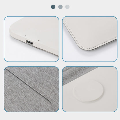 5 In 1 Laptop Sleeve With Wireless Charging Mouse Pad Desk Mat For 12-14 Inch Laptops(Beige) by buy2fix