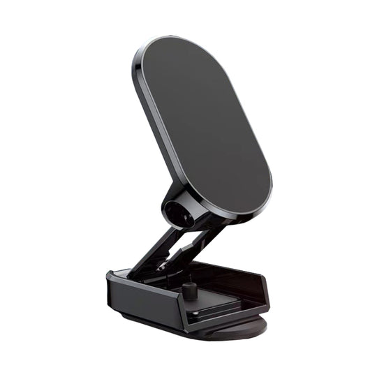 D11 Magnetic Folding Car Phone Holder Rotatable Dashboard Stick-On Navigation Stand(Black Gloosy)