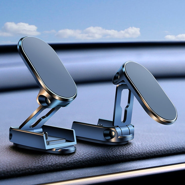 D11 Magnetic Folding Car Phone Holder Rotatable Dashboard Stick-On Navigation Stand(Silver Gloosy) by buy2fix