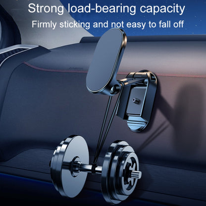 D11 Magnetic Folding Car Phone Holder Rotatable Dashboard Stick-On Navigation Stand(Silver Gloosy) by buy2fix