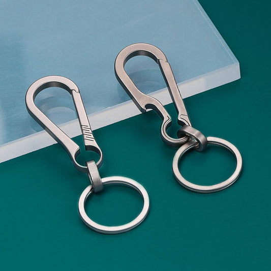 Titanium Alloy Car Keychain Multifunctional Simple Loss Prevention Belt Charm Ring, Style: Classic Model by buy2fix