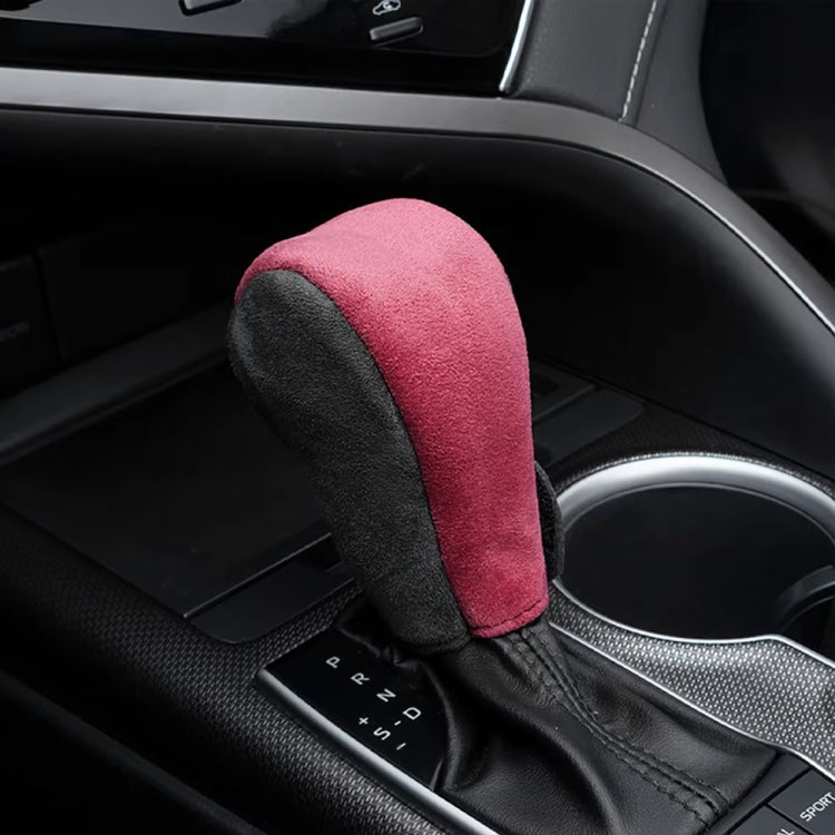 Suede Automatic Manual Gear Lever Cover(Red) by buy2fix