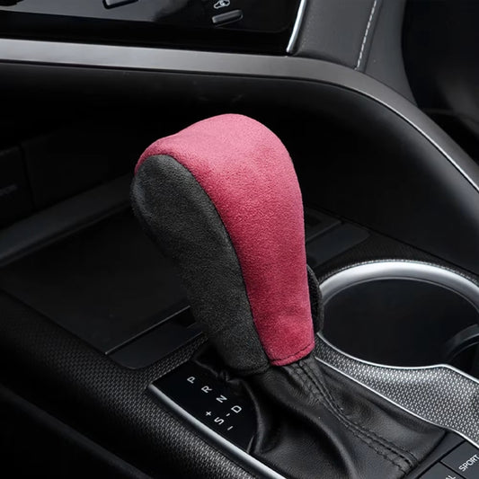 Suede Automatic Manual Gear Lever Cover(Red) by buy2fix