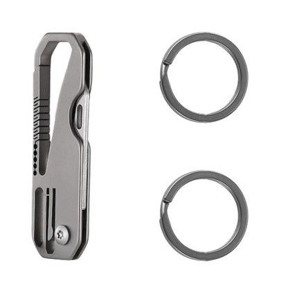 Multifunctional Titanium Keychain Outdoor Portable Defense Mini Folding Knife, Style: With 2 Titanium Ring by buy2fix