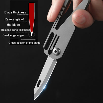 Multifunctional Titanium Keychain Outdoor Portable Defense Mini Folding Knife, Style: With 2 Titanium Ring by buy2fix
