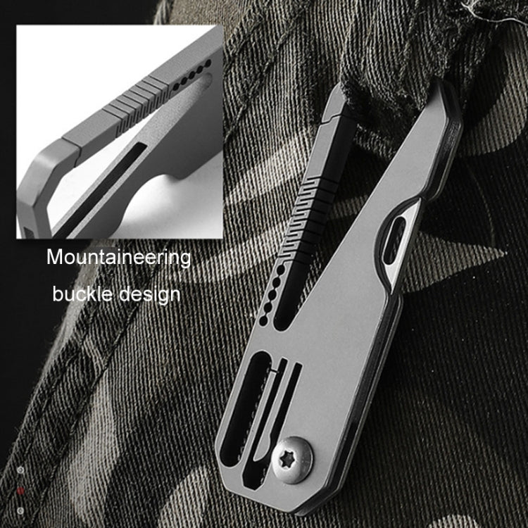 Multifunctional Titanium Keychain Outdoor Portable Defense Mini Folding Knife, Style: With 2 Titanium Ring by buy2fix