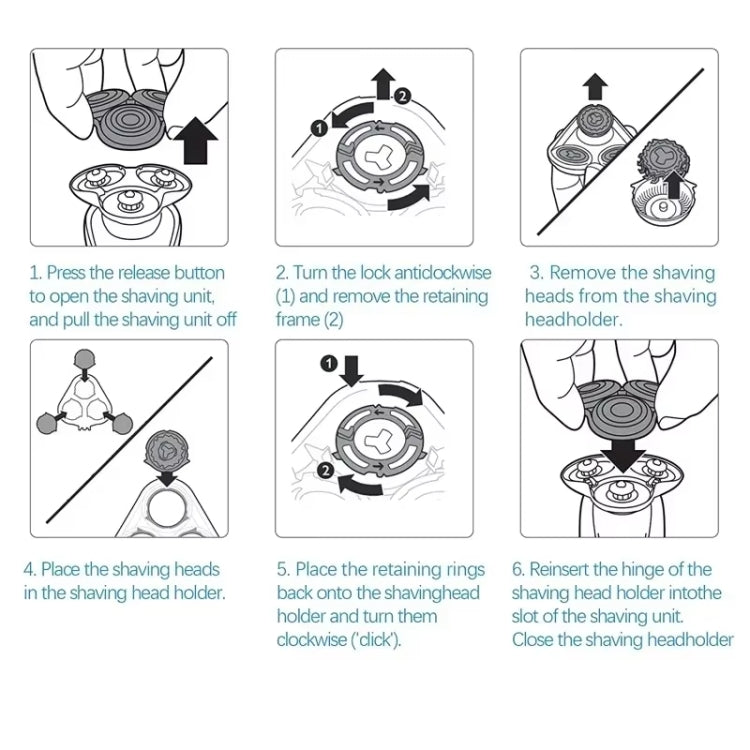 SH98 / SH71 / SH91 Replacement Heads for Philips Shavers SP9860 9863 9880 9862 9861 9820 9000 - Shavers Parts by buy2fix | Online Shopping UK | buy2fix