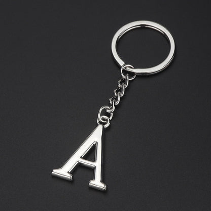 Double-Sided Three-Dimensional Plating Alphabet Keychain, Style: A by buy2fix