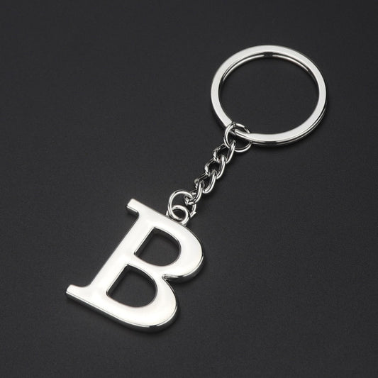 Double-Sided Three-Dimensional Plating Alphabet Keychain, Style: B by buy2fix