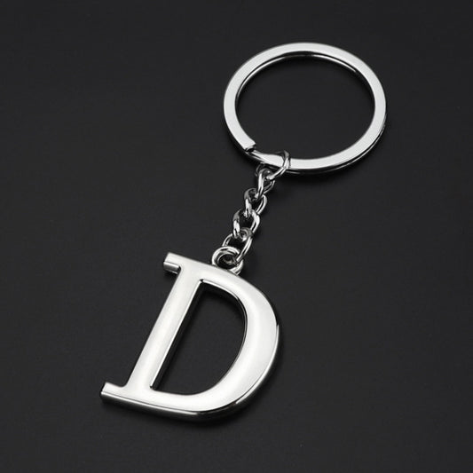 Double-Sided Three-Dimensional Plating Alphabet Keychain, Style: D by buy2fix