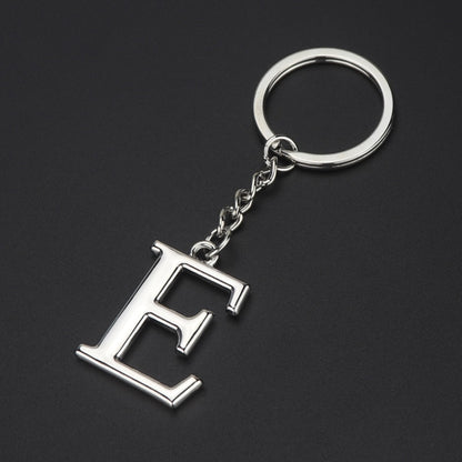 Double-Sided Three-Dimensional Plating Alphabet Keychain, Style: E by buy2fix