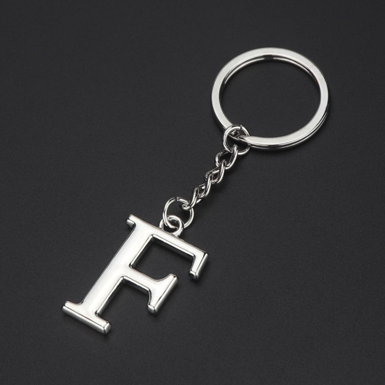 Double-Sided Three-Dimensional Plating Alphabet Keychain, Style: F by buy2fix