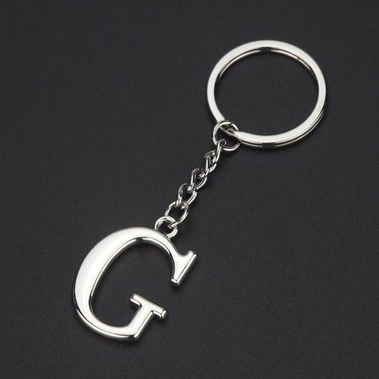 Double-Sided Three-Dimensional Plating Alphabet Keychain, Style: G by buy2fix