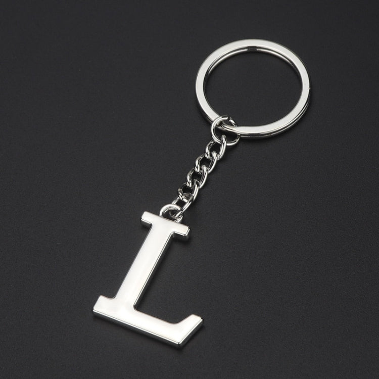 Double-Sided Three-Dimensional Plating Alphabet Keychain, Style: L by buy2fix