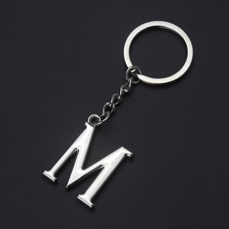 Double-Sided Three-Dimensional Plating Alphabet Keychain, Style: M by buy2fix