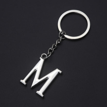 Double-Sided Three-Dimensional Plating Alphabet Keychain, Style: M by buy2fix