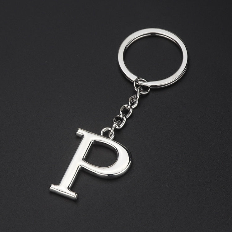 Double-Sided Three-Dimensional Plating Alphabet Keychain, Style: P by buy2fix