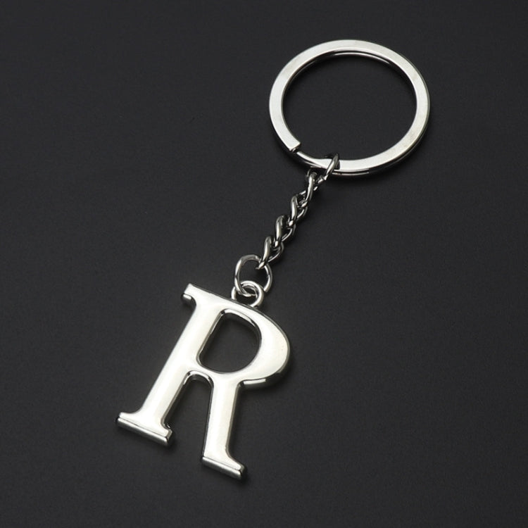 Double-Sided Three-Dimensional Plating Alphabet Keychain, Style: R by buy2fix