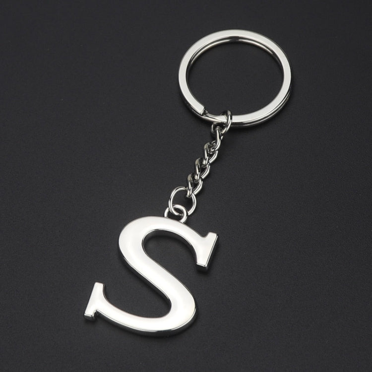 Double-Sided Three-Dimensional Plating Alphabet Keychain, Style: S by buy2fix