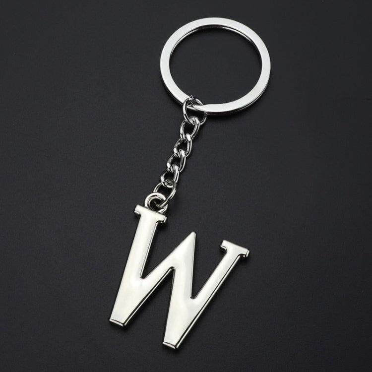 Double-Sided Three-Dimensional Plating Alphabet Keychain, Style: W by buy2fix