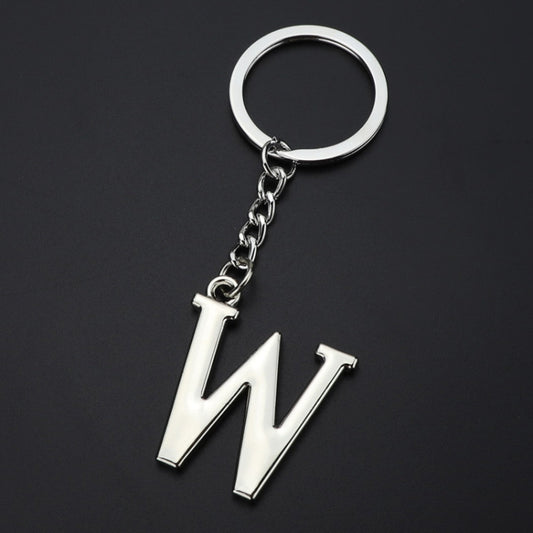Double-Sided Three-Dimensional Plating Alphabet Keychain, Style: W by buy2fix