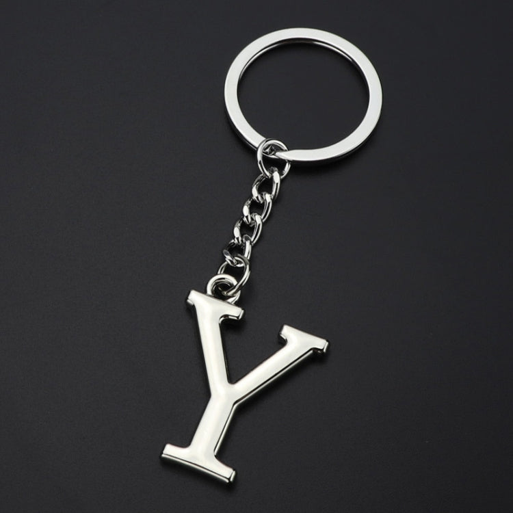 Double-Sided Three-Dimensional Plating Alphabet Keychain, Style: Y by buy2fix