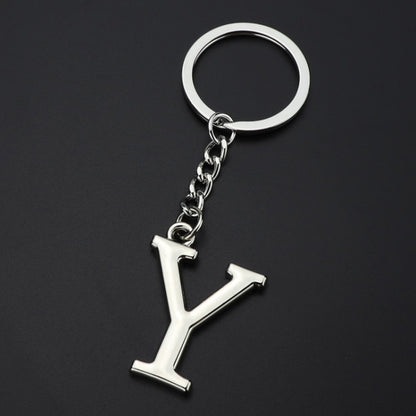Double-Sided Three-Dimensional Plating Alphabet Keychain, Style: Y by buy2fix