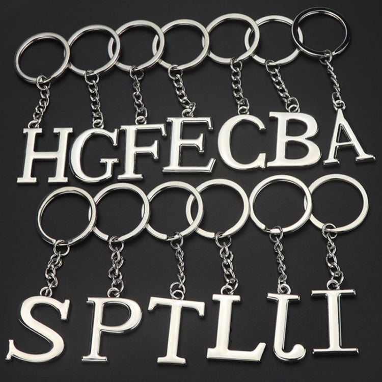Double-Sided Three-Dimensional Plating Alphabet Keychain, Style: L by buy2fix