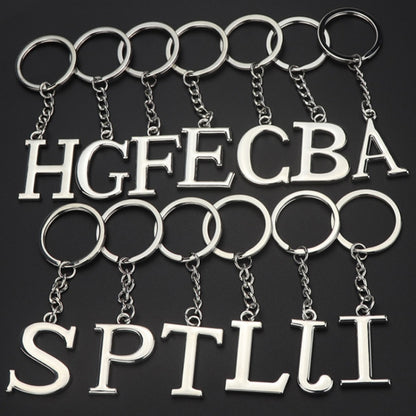Double-Sided Three-Dimensional Plating Alphabet Keychain, Style: R by buy2fix