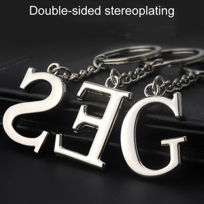 Double-Sided Three-Dimensional Plating Alphabet Keychain, Style: C by buy2fix