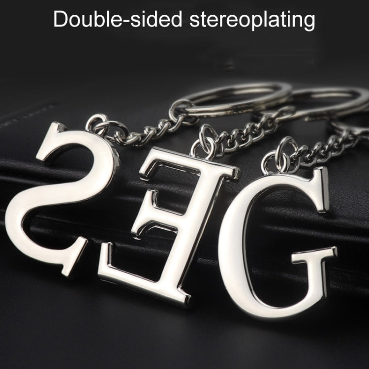 Double-Sided Three-Dimensional Plating Alphabet Keychain, Style: X by buy2fix