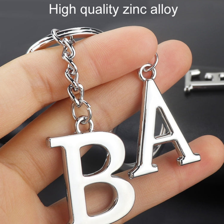Double-Sided Three-Dimensional Plating Alphabet Keychain, Style: F by buy2fix