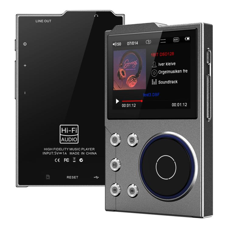 2.4 Inch HIFI Bluetooth Music Player DSD256 Mastering Sound Quality Walkman, Memory: 16GB(Gray) - MP3 Player by buy2fix | Online Shopping UK | buy2fix