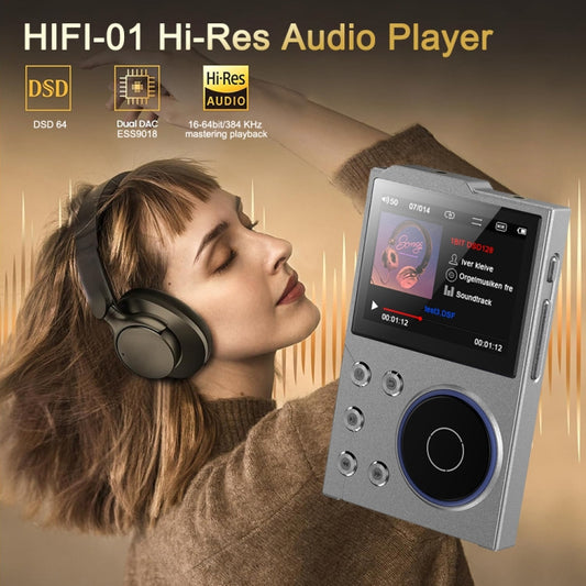 2.4 Inch HIFI Bluetooth Music Player DSD256 Mastering Sound Quality Walkman, Memory: 16GB+8GB(Black) by buy2fix