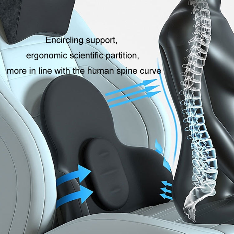 Multifunctional Car Memory Foam Adjustable Lumbar Support, Color: Classic Gray by buy2fix